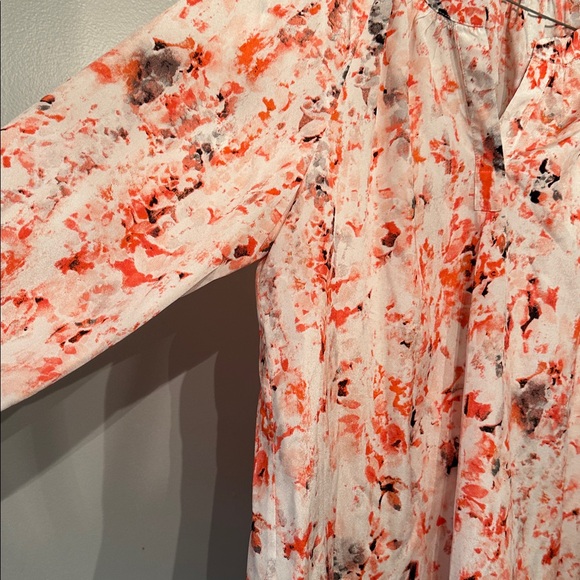 Ivanka Trump Women's Blouse - Orange and White Floral - Picture 4 of 4